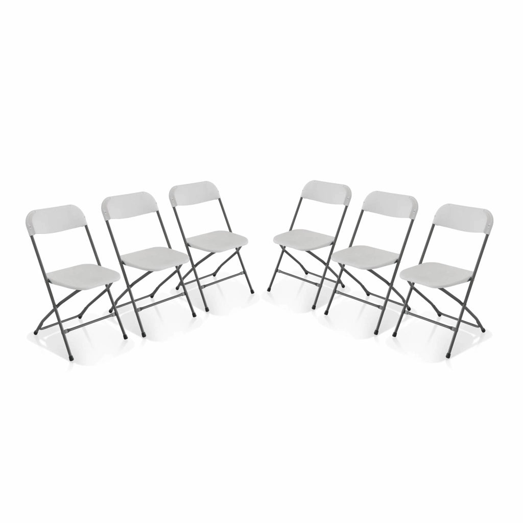 Set 6 sedie da ricevimento pieghevoli, bianco
