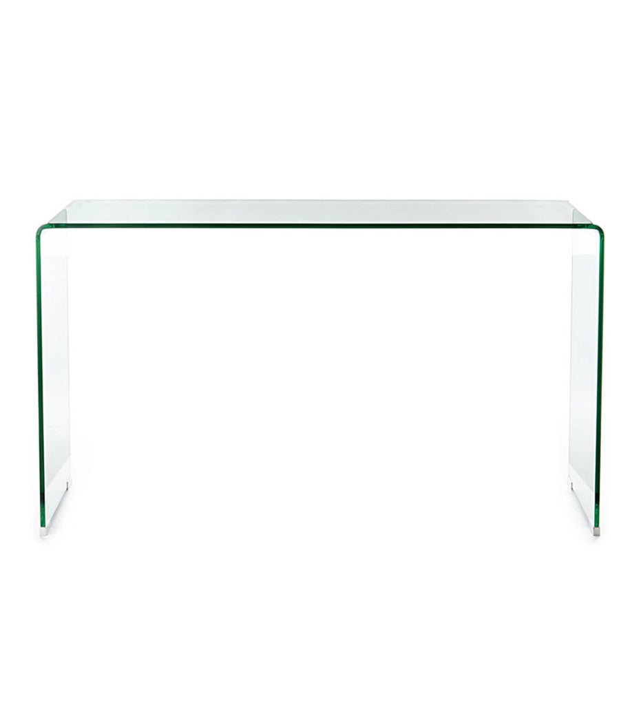 Consolle in vetro curvato trasparente cm. H.70 x L.125 x P.40