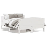 Letto matrimoniale | Letto per adulti | Letto senza Materasso Bianco 120x190 cm Legno Massello di Pino