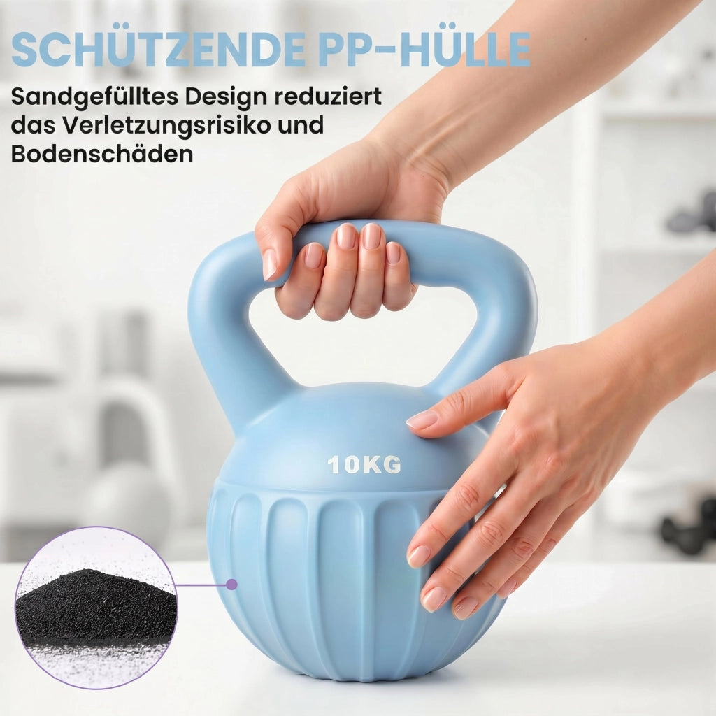Kettlebell 6 kg ¨C Xylo ¨C Sabbia Blu 21x21x27 cm
