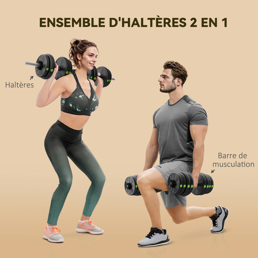 Manubri regolabili 2 in 1 ¨C Minimal ¨C 30 kg, con barre