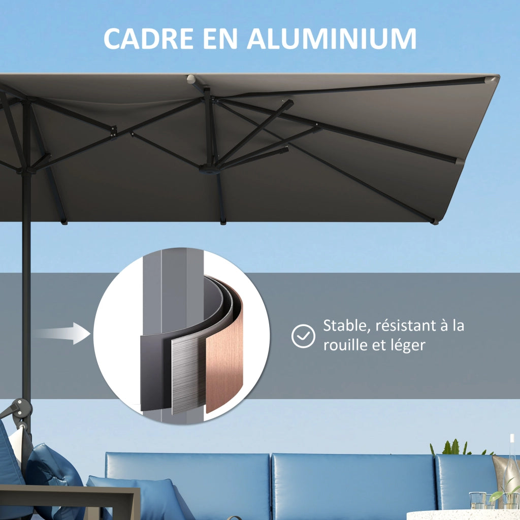 Parasole da giardino esterno rettangolare ¨C Minimal ¨C grigio 451x264 cm