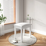 Sgabello Imbottito da Trucco ¨C MINIMAL ¨C Seduta Quadrata, Velluto, Beige