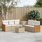 Set di divani 8 pz Beige e Bianco Crema 3448646