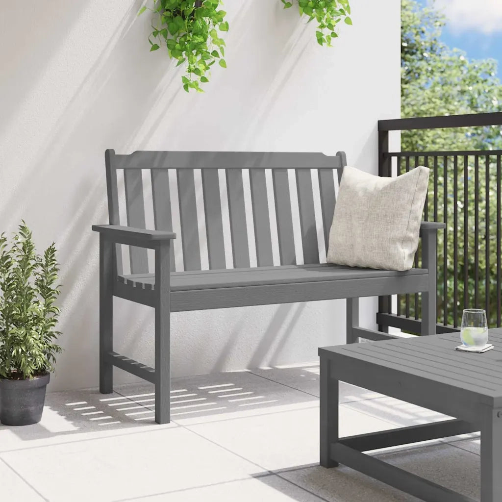 Panchina da giardino Grigio chiaro 120 x 59 x 88 cm HDPE 42006603