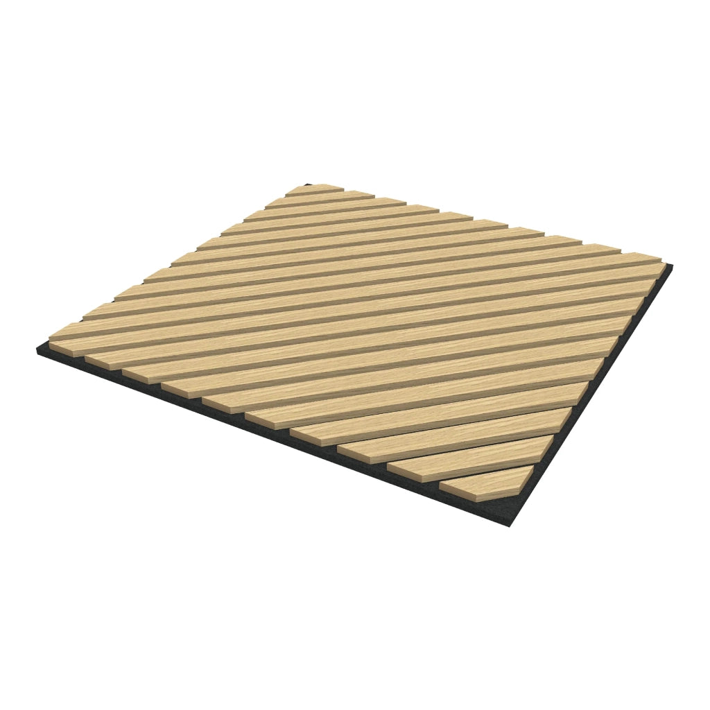 Confezione da 16 pannelli acustici con doghe diagonali 5,76 m² effetto rovere 03_0009587