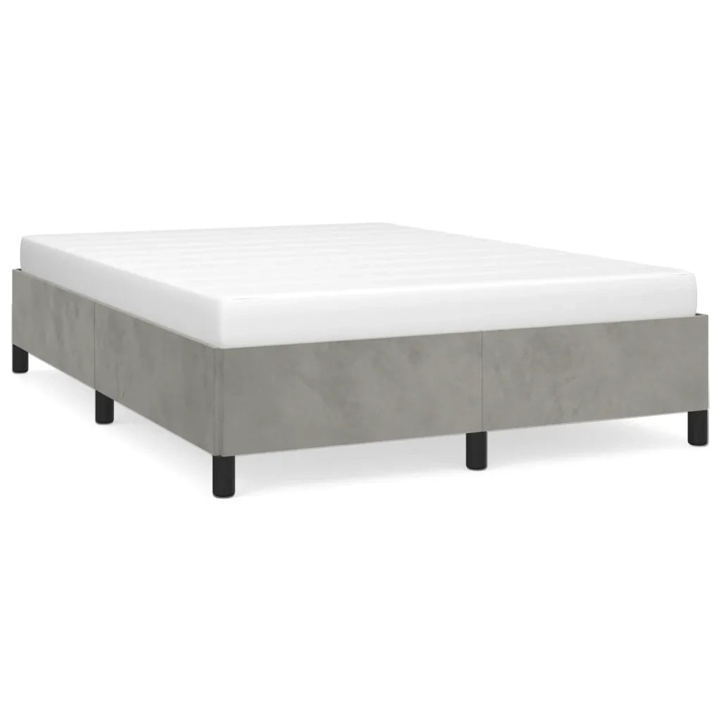 Giroletto senza Materasso Grigio Chiaro 140x200 cm Velluto 347324