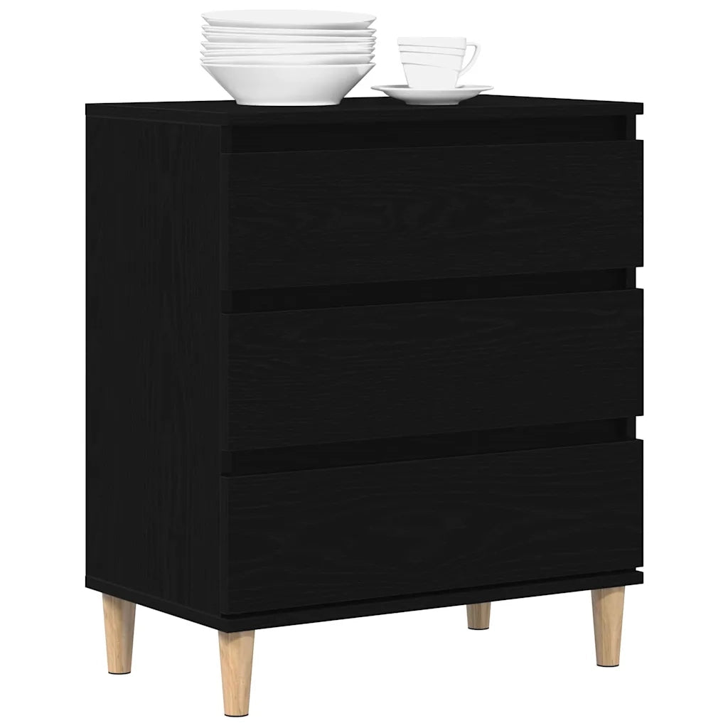 Credenza Rovere Nero 60 x 35 x 70 cm Legno multistrato 862595