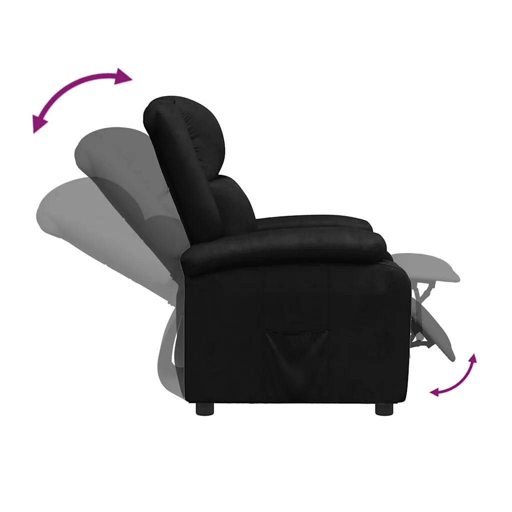 Poltrona | Sedia Relax Reclinabile Nera in Similpelle