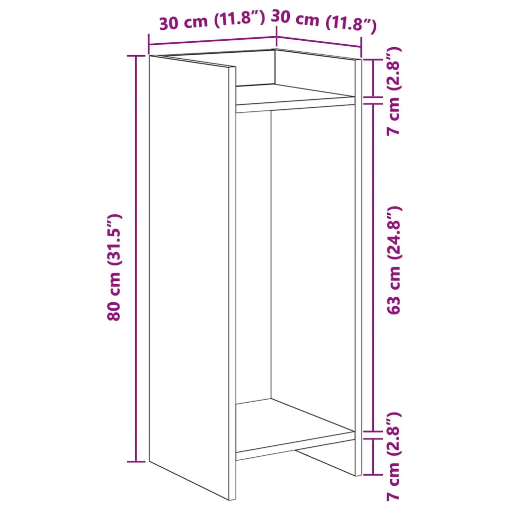 Supporto per piante Rovere Sonoma 30 x 30 x 80 cm 899582