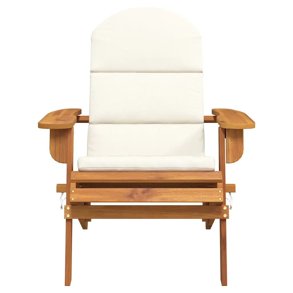 Sedia Adirondack da Giardino con Cuscini Legno Massello Acacia 360031