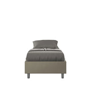 BS COM Letto singolo contenitore imbottito 80x190 similpelle cappuccino