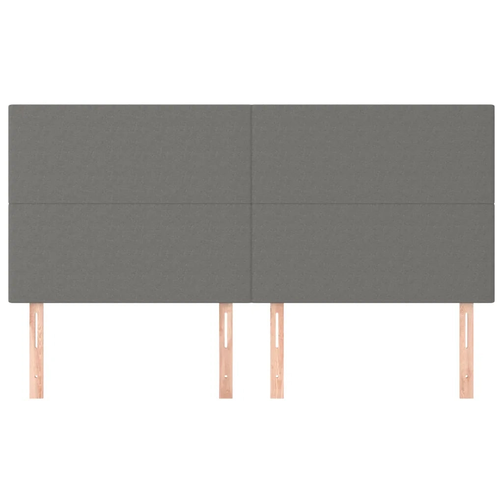 Testiera | Testata Grigio Scuro 200x5x118/128 cm Tessuto
