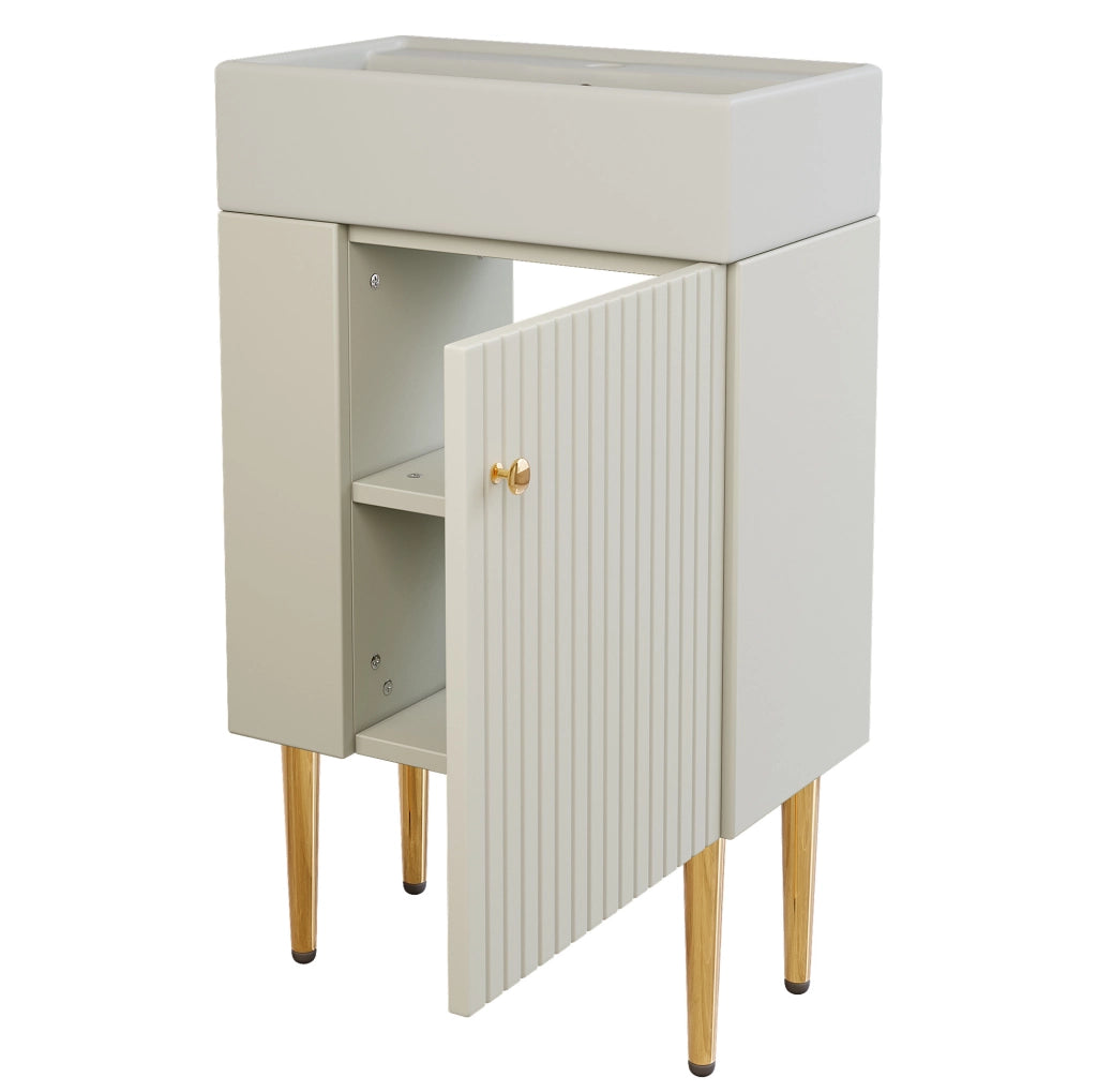 Mobile bagno con lavabo integrato; pannello tridimensionale; MDF; bianco