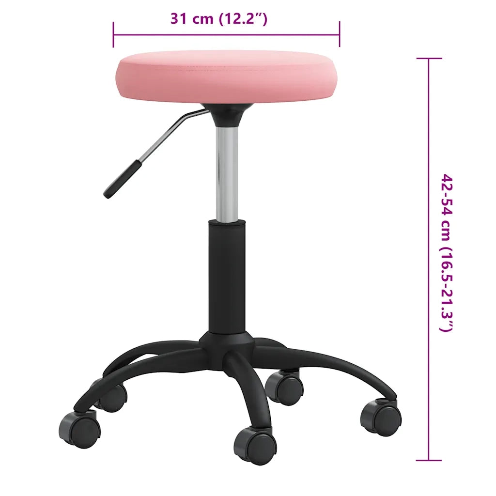 Sgabello da Massaggio in Velluto Rosa CFW8719543