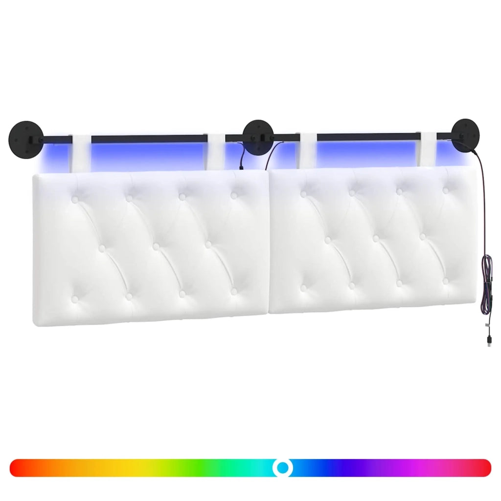 Testiera | Testata sospesa Con luce LED Bianco Tessuto