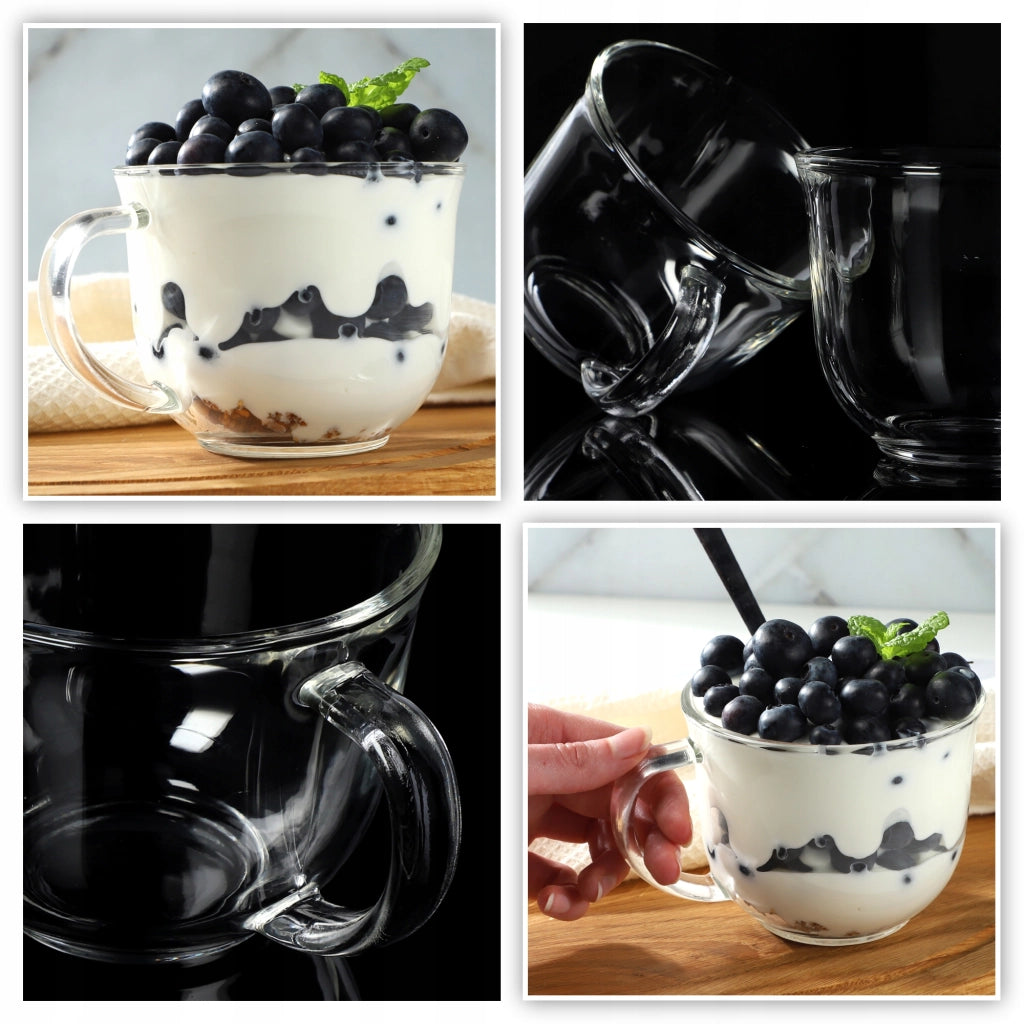Set di 4 bicchieri da tè/caffè invernali KADAX da 480 ml con manico.