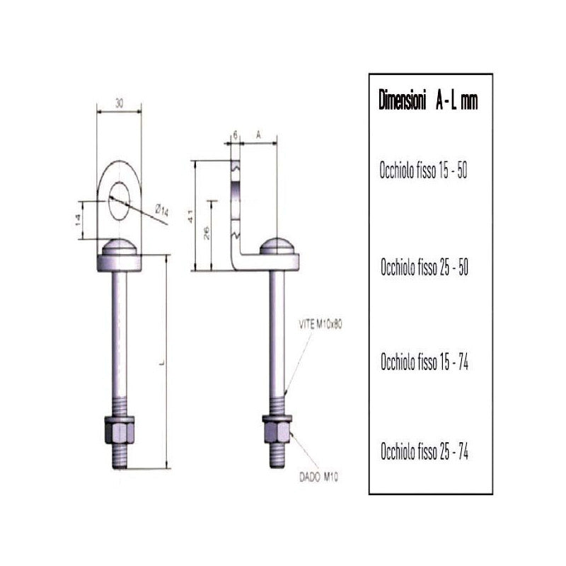Occhiolo Portalucchetto Fisso 50X15 9201 Potent