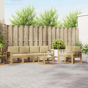 Set di divani da esterno 7 pz Bianco e Beige 3387292