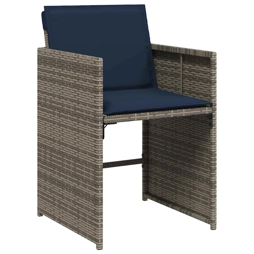 Set da Pranzo per Giardino 9 pz Grigio polyrattan 3380003