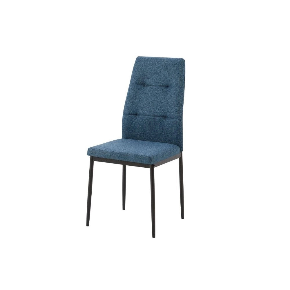 Set 4 Sedie da pranzo tessuto blu Adara 63.5x44x89h