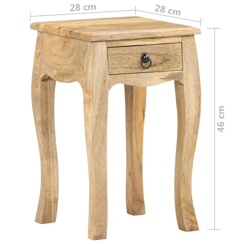 Comodino 28x28x46 cm in Legno Massello di Mango 321707