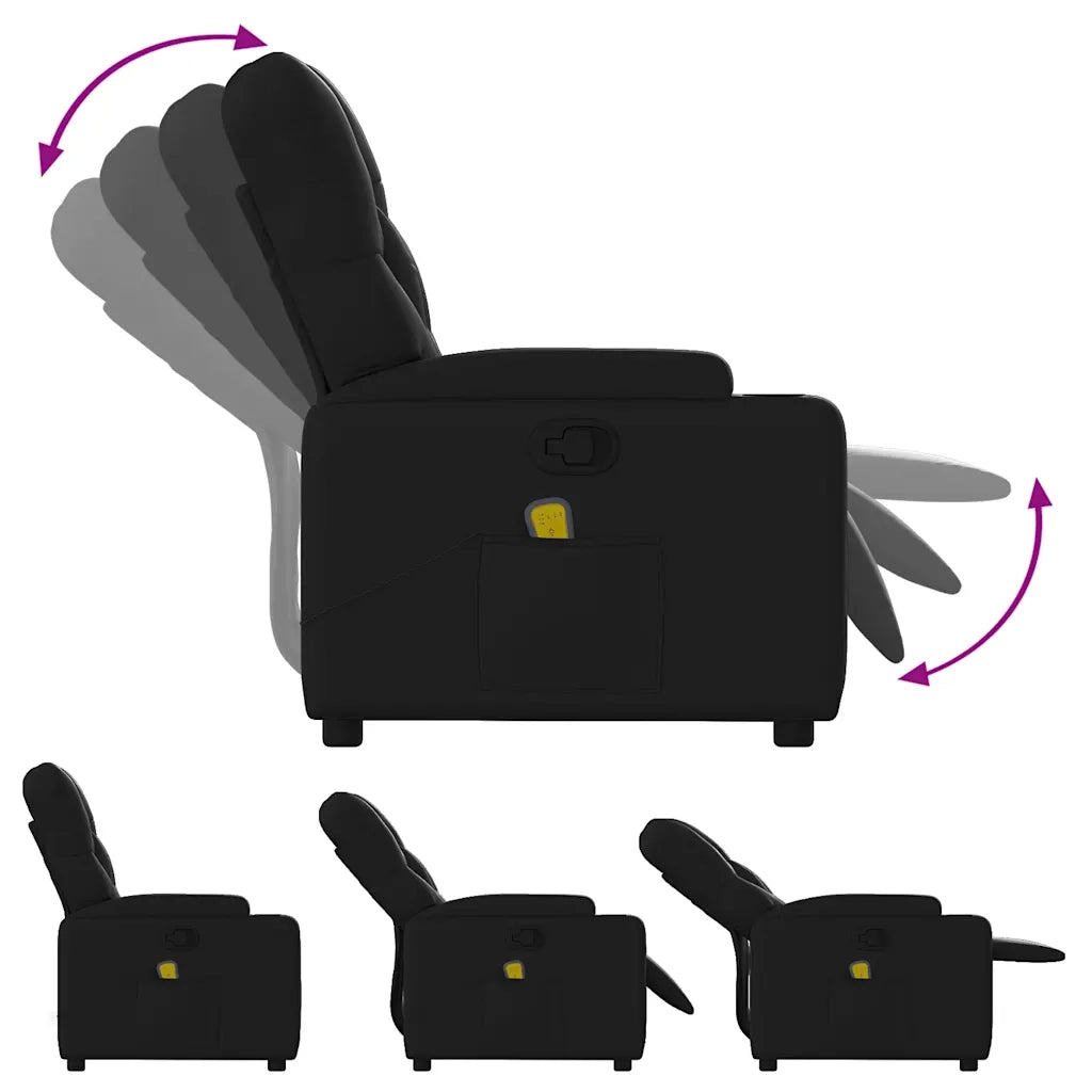 Poltrona reclinabile massaggiante in Similpelle Nera 3205676