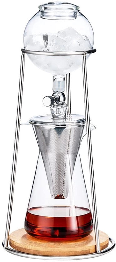 Apparecchio per la preparazione del caffè - Torre per il caffè a gocce ricaricabile - 600 ml - Caffettiera fredda - Manuale - Adatto per..