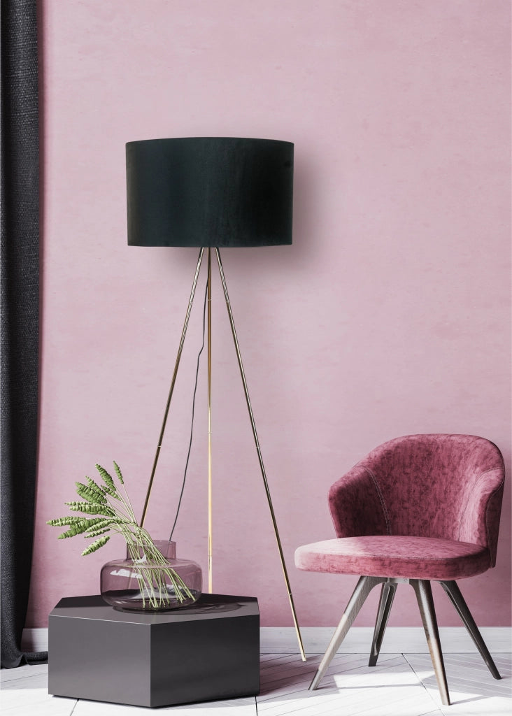 Lampada da terra treppiede oro/nero 155cm E27 INGA Zuma Line