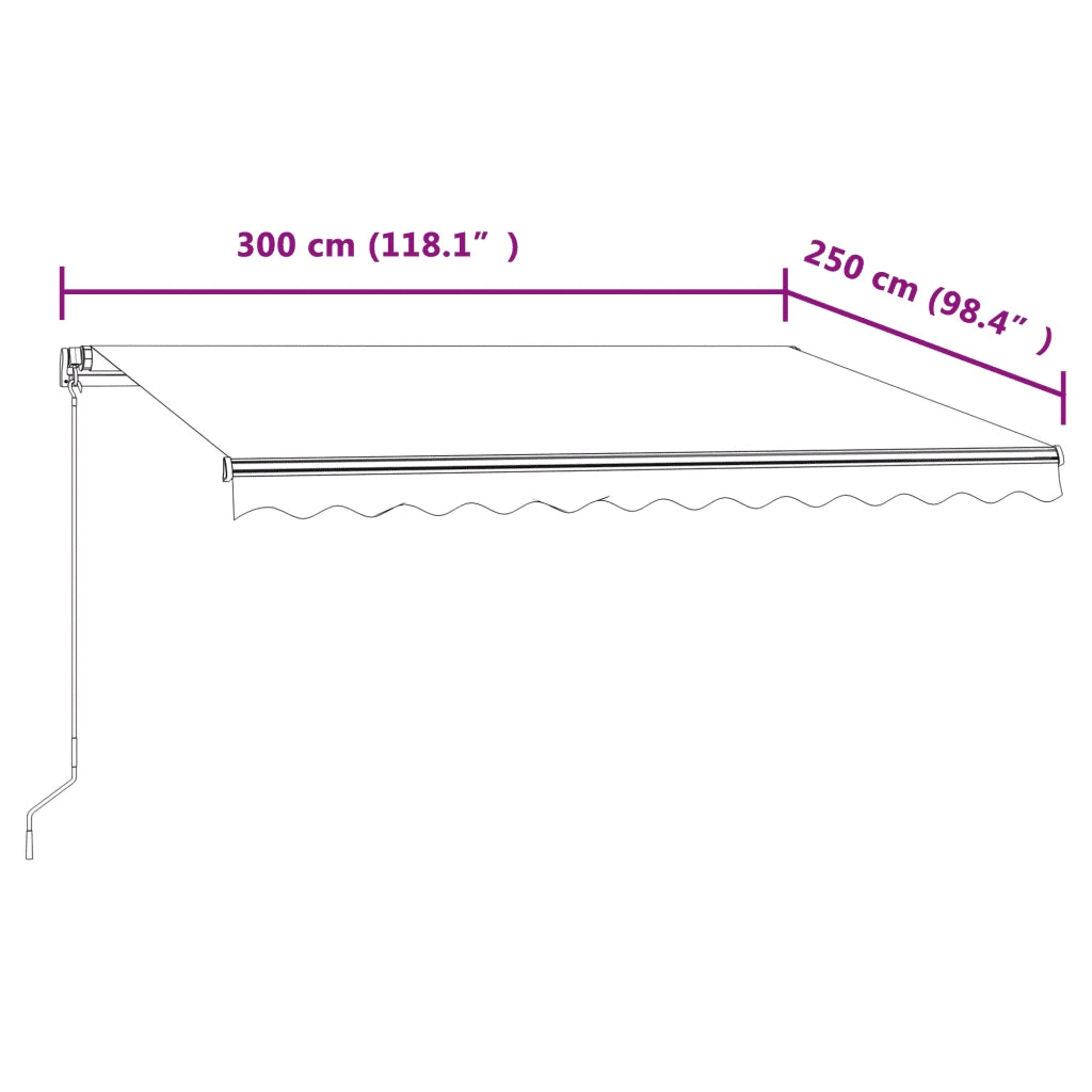 Tenda da Sole Retrattile Automatica 300x250 cm Gialla e Bianca 3068868