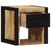 Comodino 40x35x40 cm in Legno Grezzo Massello di Mango 4015949