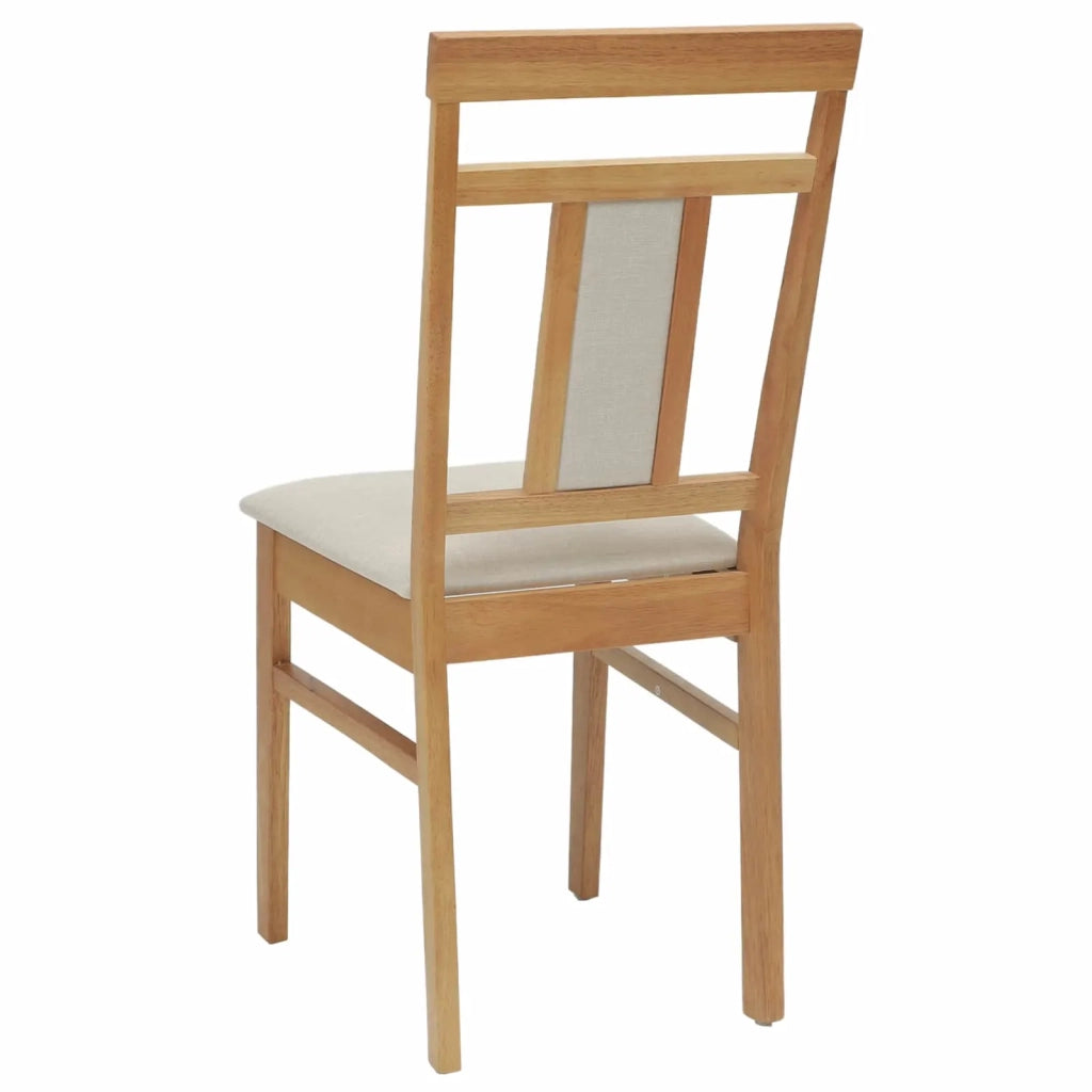 Sedia da pranzo 2 pcs Naturale e chiaro Legno di gomma solido