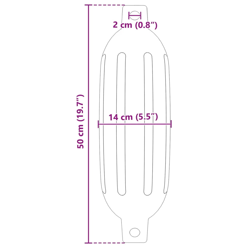 Fendini per barche 2 pz Ø 14 x 50 cm Bianco PVC 42028745