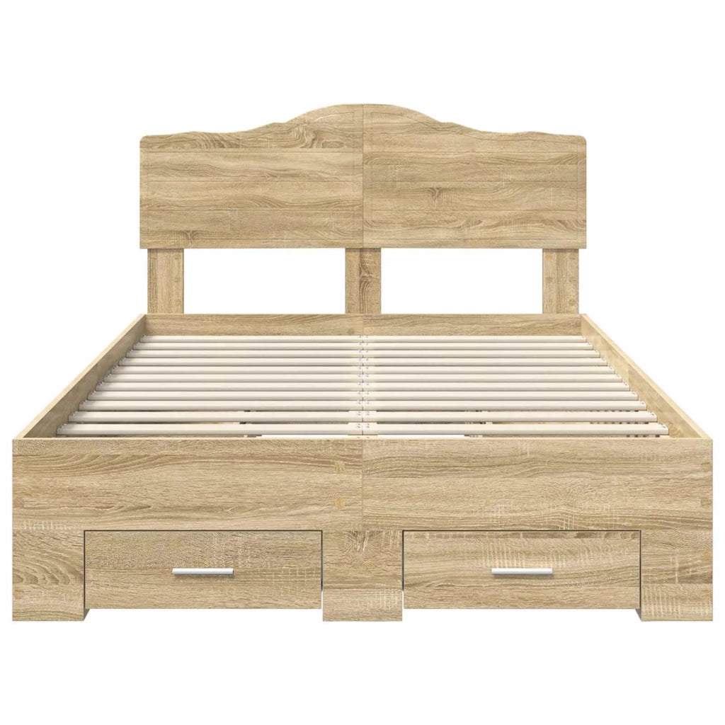 Struttura del letto con testiera-Giroletto con Testiera Rovere Sonoma 120 x 200 cm 110754