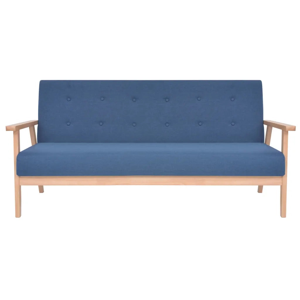 Divano a 3 Posti in Tessuto Blu 244656