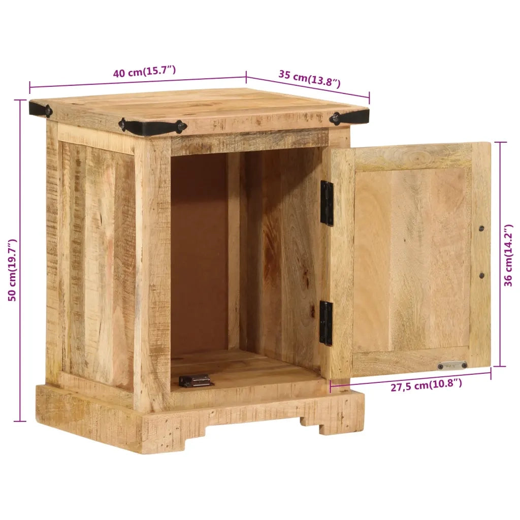 Comodino 40x35x50 cm in Legno Massello di Mango 372717