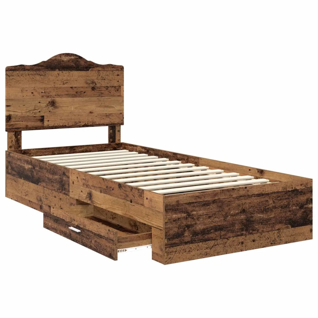 Struttura del letto con testiera Legno vecchio 100 x 200 cm 3413646