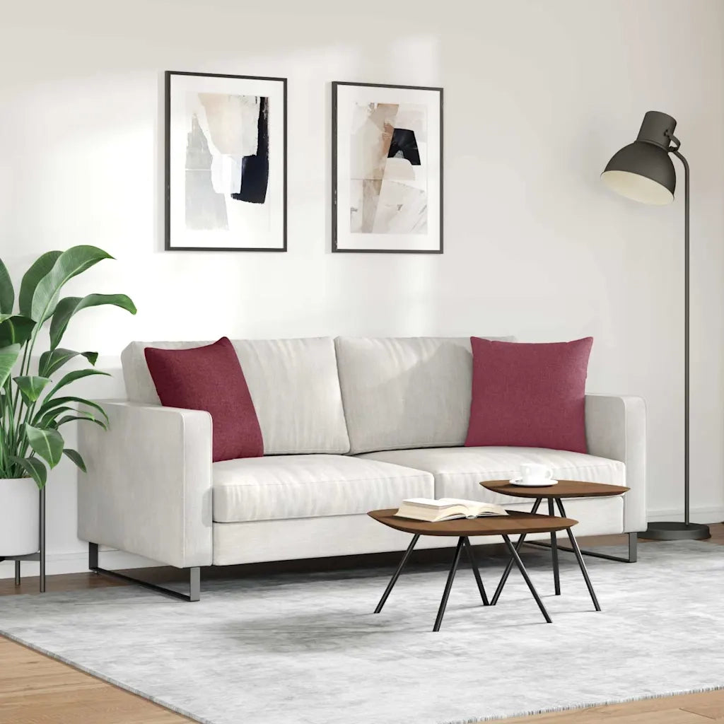 Cuscini da Divano 2 pcs Rosso Vino 45 x 45 cm Tessuto 42013914