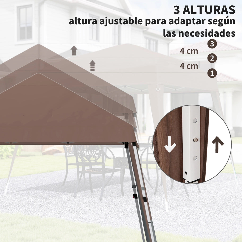 Carpa da giardino pieghevole 240x240 cm ¨C zephmum ¨C marrone