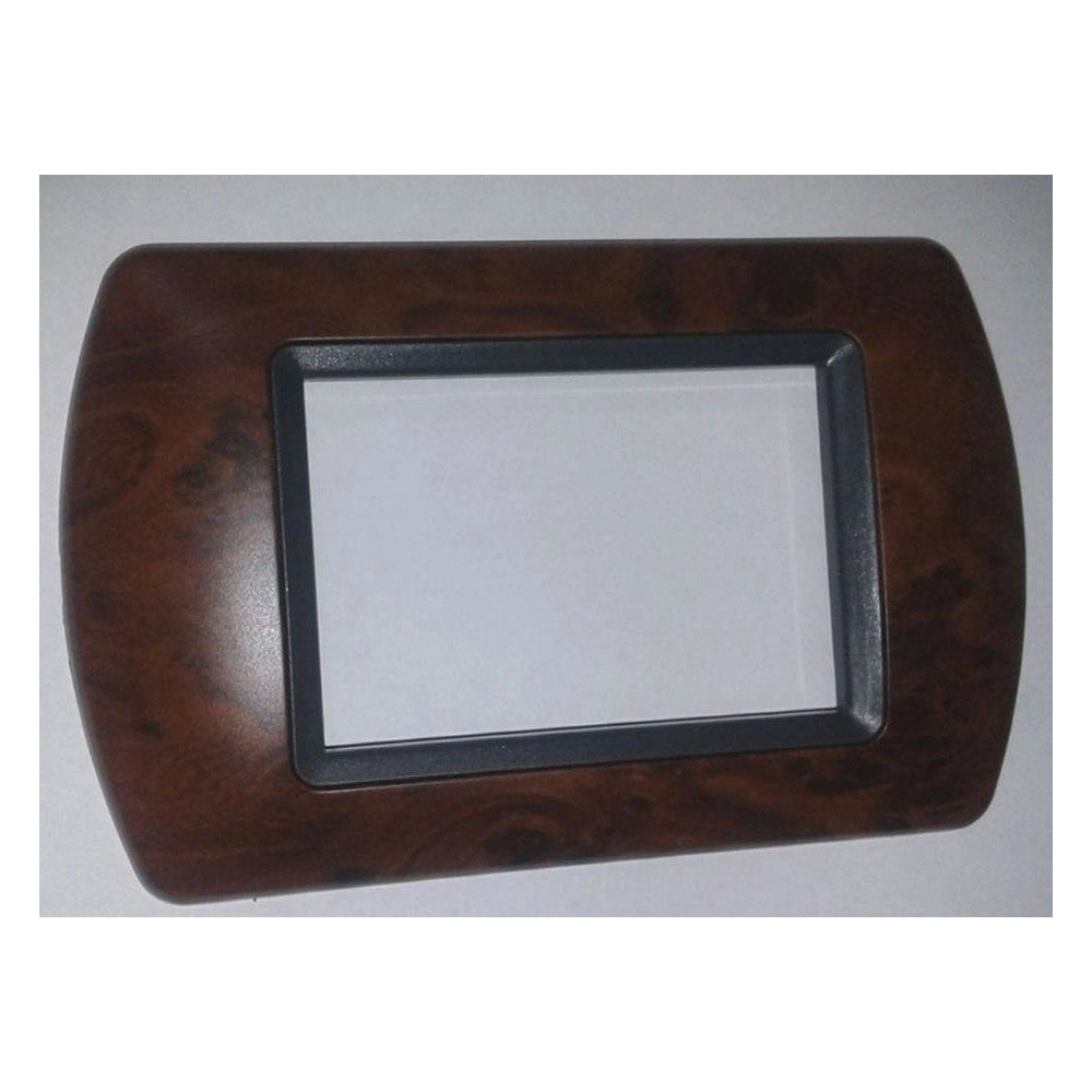 Trade Shop - Placchette Placche In Abs Compatibili Per Serie Living International Placca - Radica Di Noce -4 Fori     -