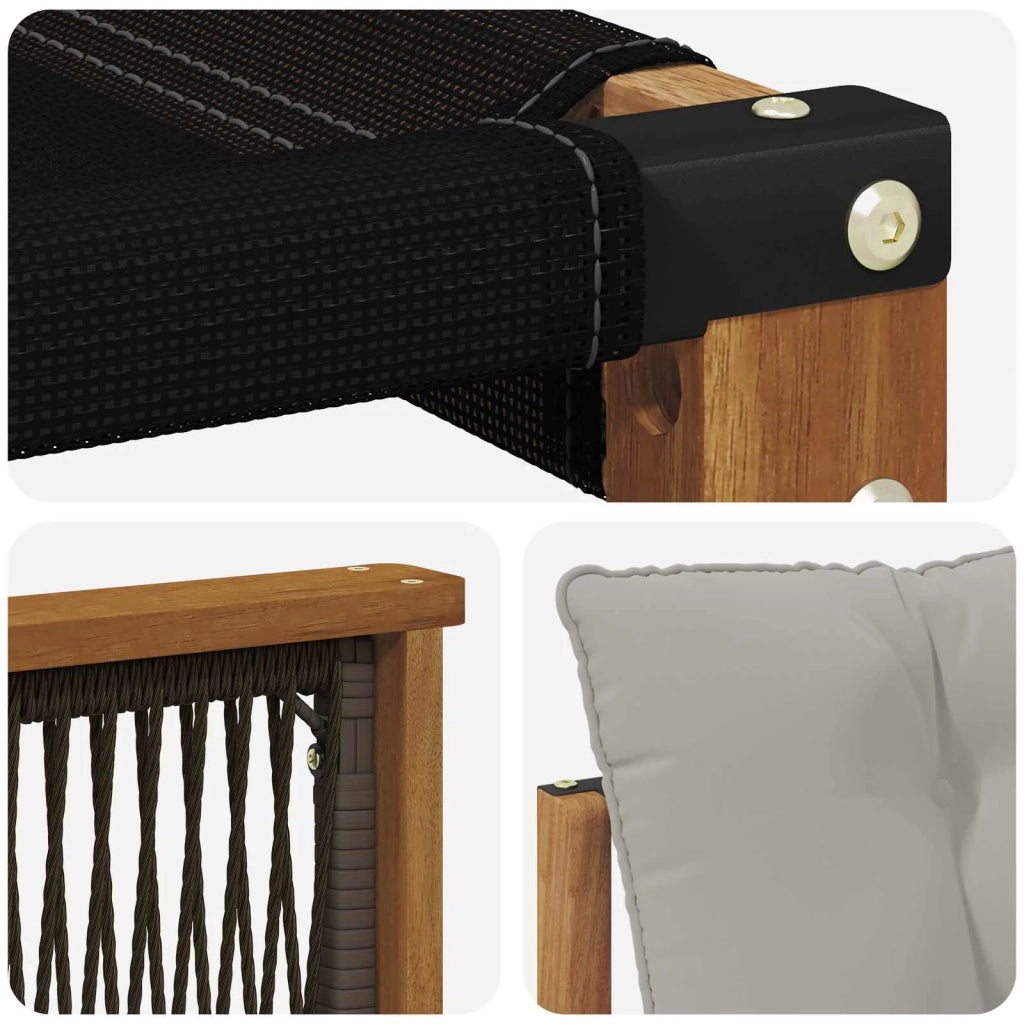 Set di divani da esterno-Sofa da giardino Legno di Acacia Massello e Textilene 755640