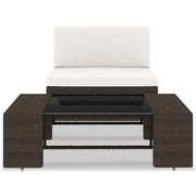 Set Divani da Giardino 2 pz in Polyrattan Marrone 49512