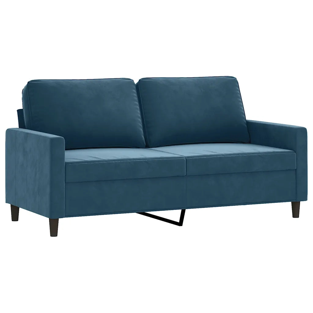 Divano | Divano da soggiorno | Sofa a 2 Posti Blu 140 cm in Velluto