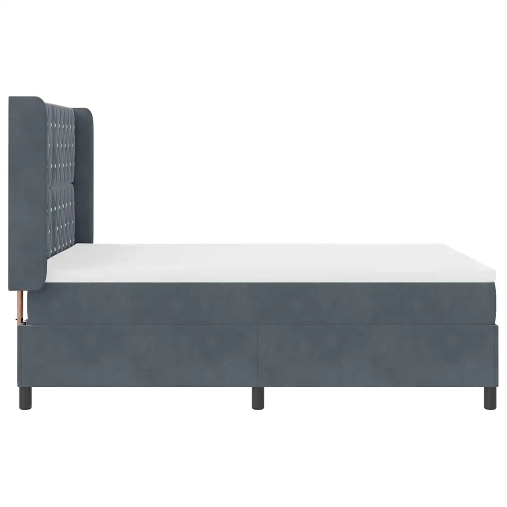 Letto a molle con materasso Grigio scuro 160 x 200 cm Velluto 3343821