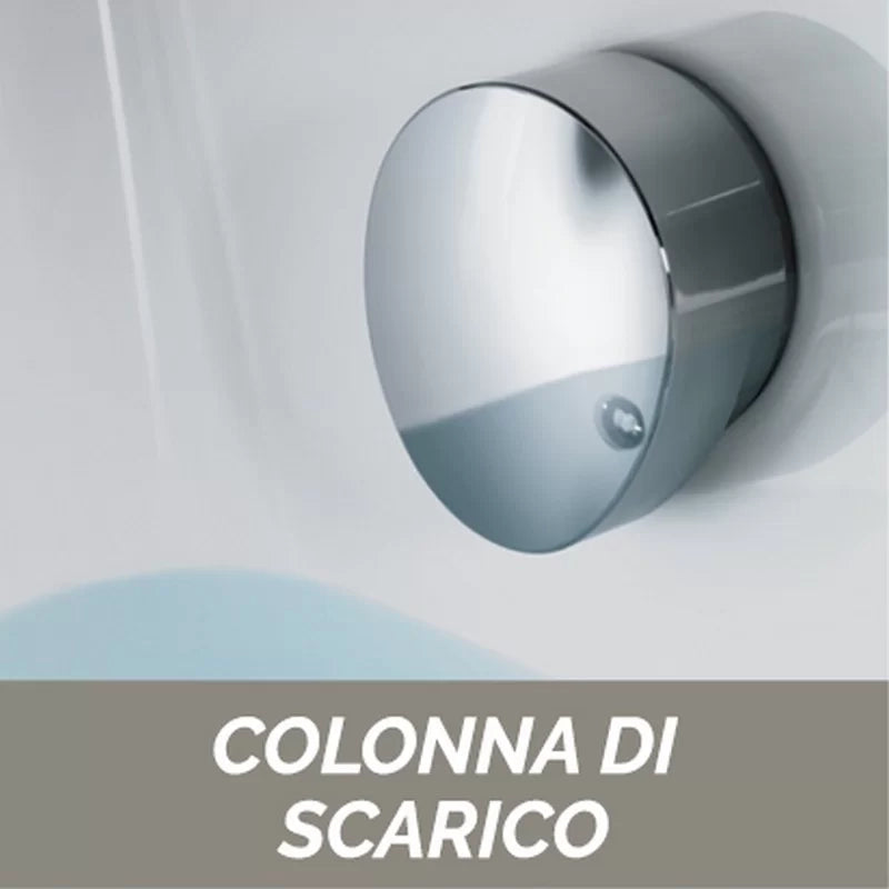Vasca angolare 140x140 con idromassaggio e pannello serie cipro