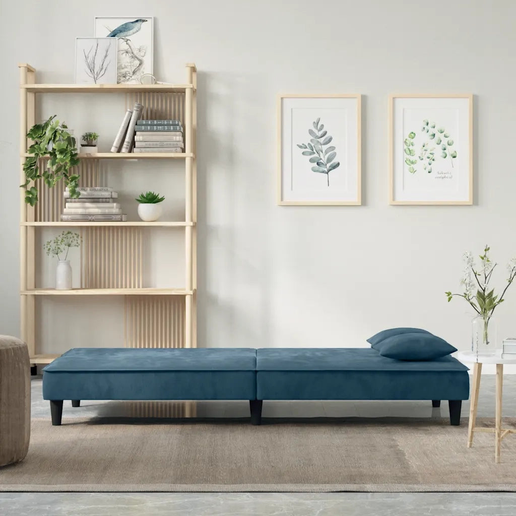 Divano letto | Sof¨¤ letto | Letto singolo Blu in Velluto
