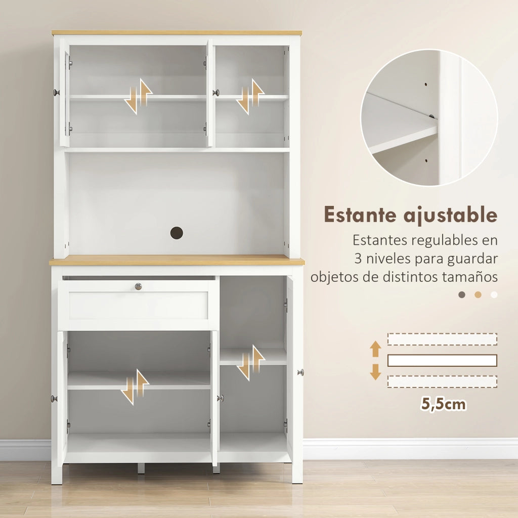Armadio da Cucina con 5 Ante e Ripiani Regolabili ¨C Minimal ¨C Bianco 100x40x180