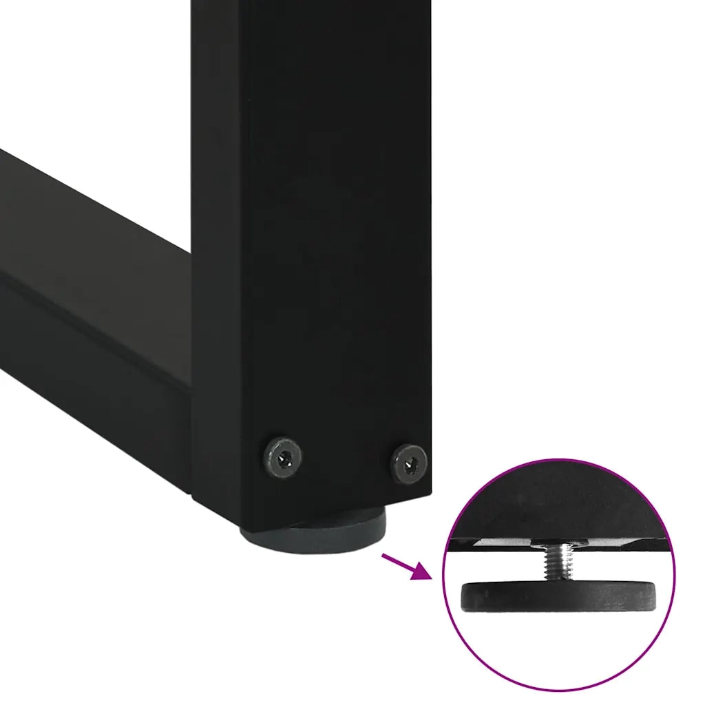 Gambe per tavolo da pranzo a forma di U 2 pz nere 70x(72-73) cm in acciaio 4013184