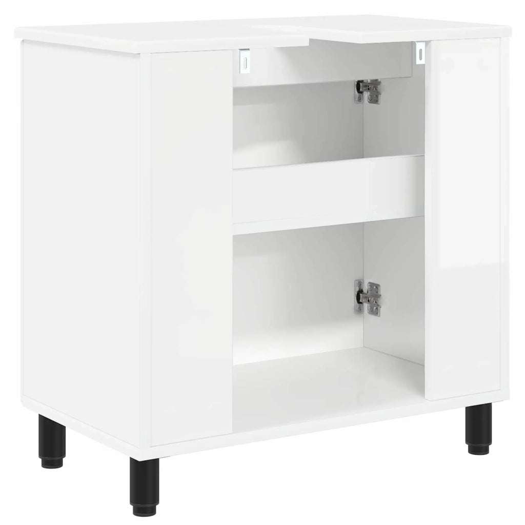 Mobiletto da Bagno | Armadio da bagno Bianco Lucido 60 x 35 x 60 cm