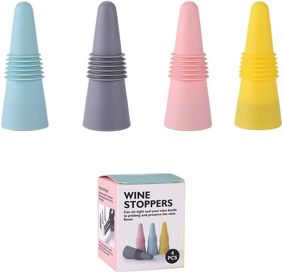 Stopperi in silicone per bottiglie e contenitori, set da 4